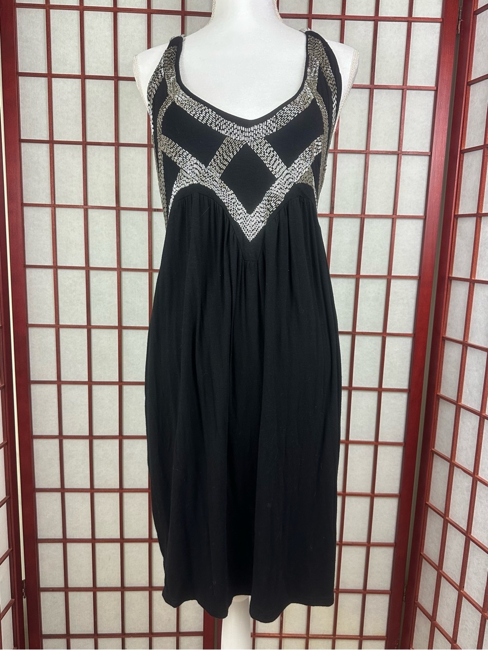 Charlotte Russe Black Beaded Halter Dress Indie Sleaze Black Silver